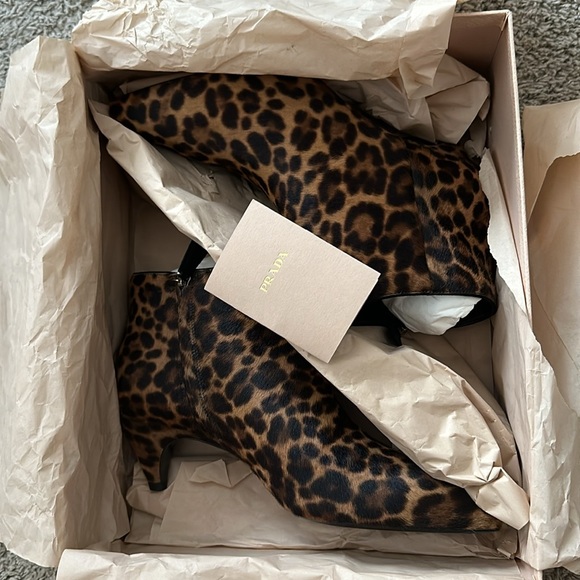 Prada Brown Leopard print Boots with original box - Picture 5 of 8